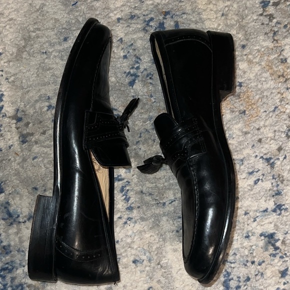 J. Murphy by Johnston & Murphy black leather tassels dress loafers Sz 8 1/2 - Picture 4 of 8